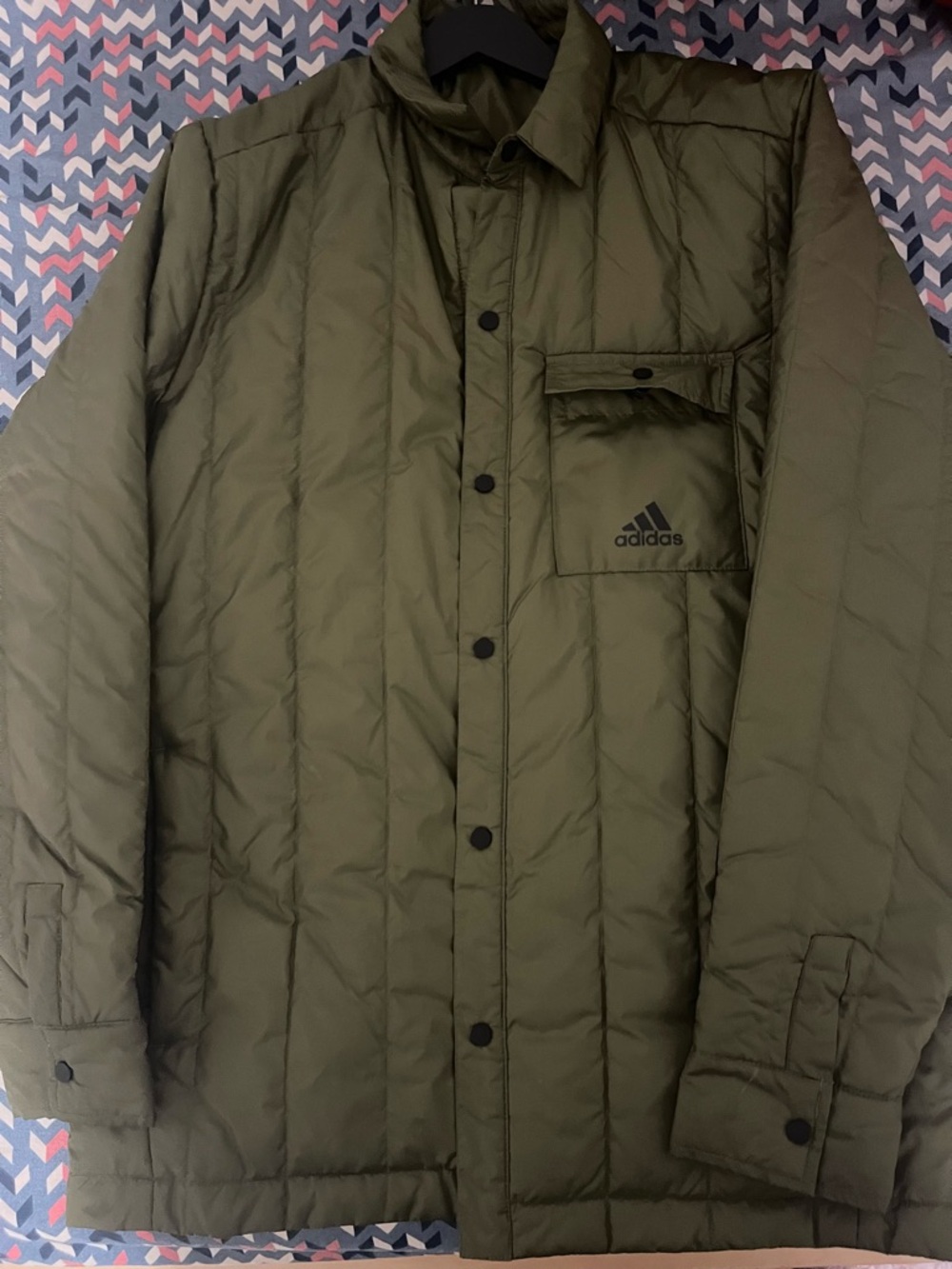 adidas Olive Green Quilted Puffer Jacket